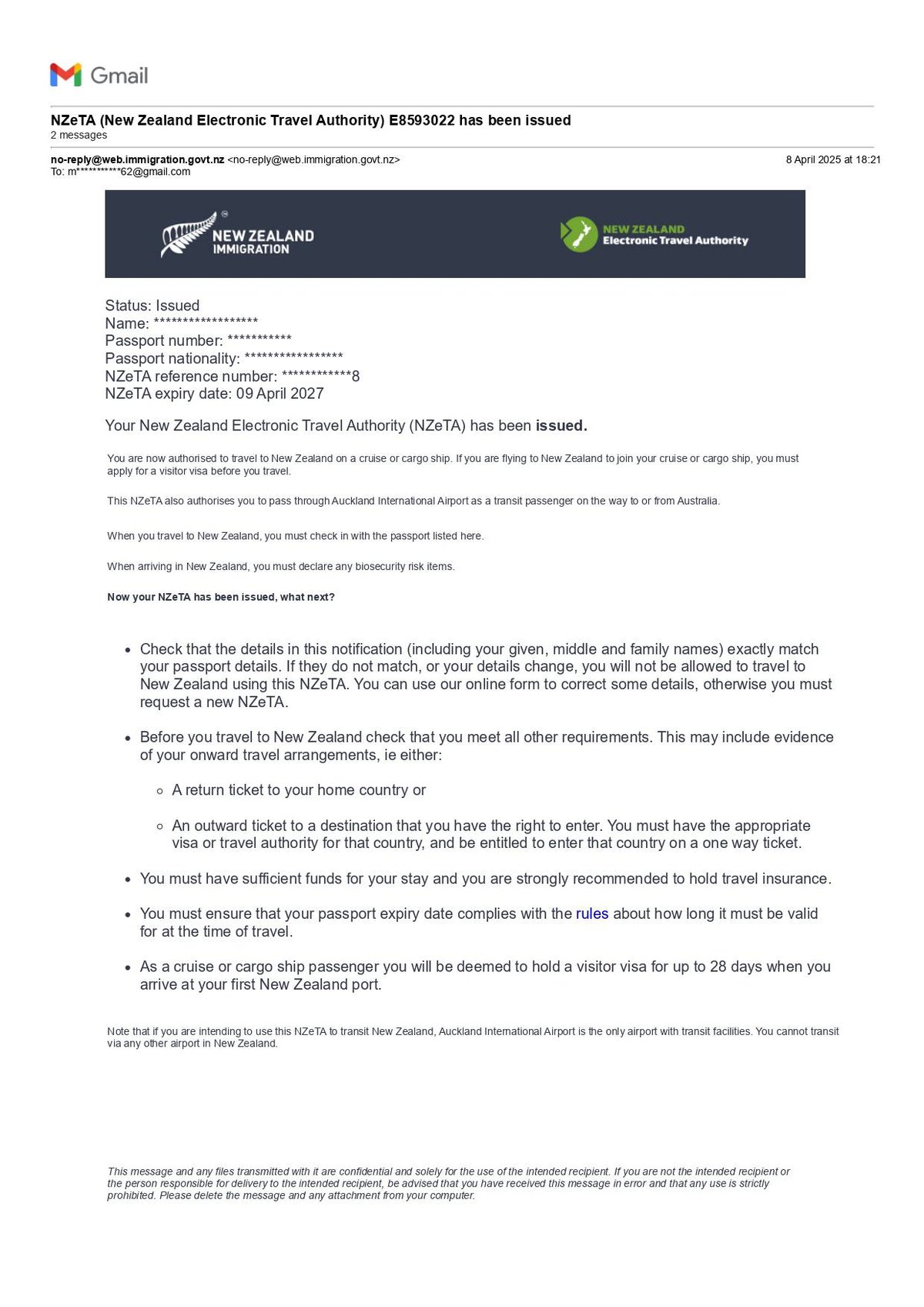 NZ eTA Sample
