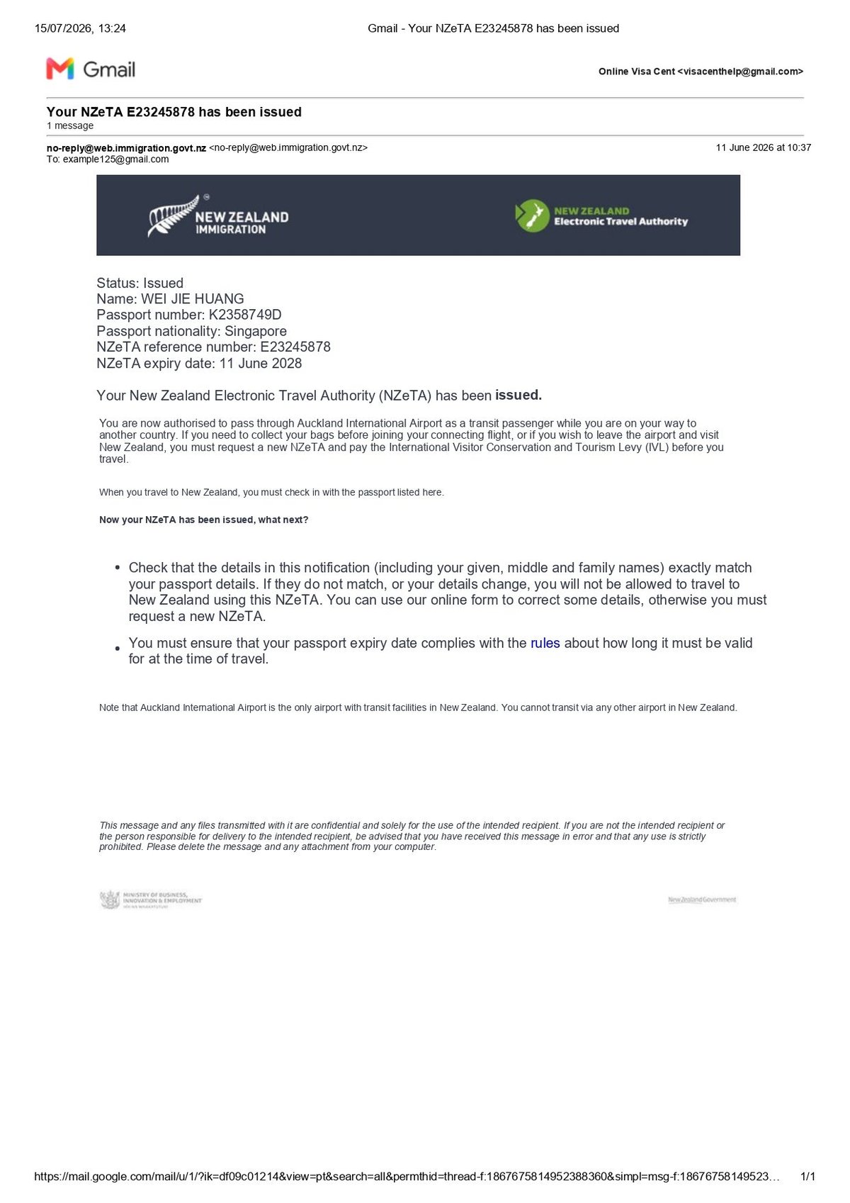 NZ eTA For Transit Passengers