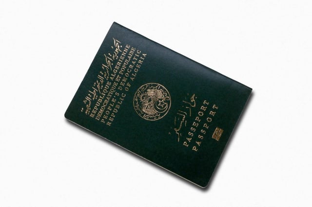 Algerian Passport Isolated On A White Background