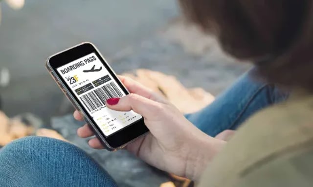 Digital Boarding Pass On Smartphone Mob