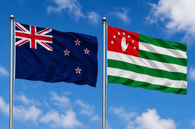 New Zealand Flag With Abkhazia Flag