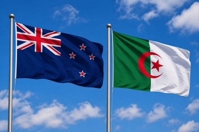 New Zealand Flag With Algerian Flag