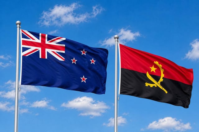 New Zealand Flag With Angola Flag