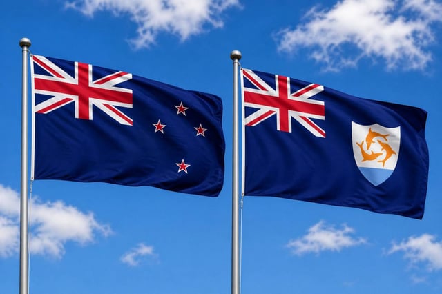 New Zealand Flag With Anguilla Flag