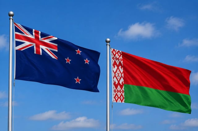 New Zealand Flag With Belarus Flag