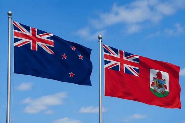 New Zealand Flag With Bermuda Flag