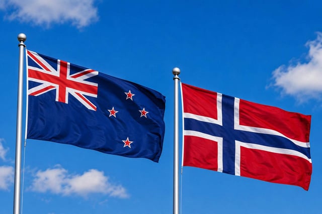 New Zealand Flag With Bouvet Island Flag
