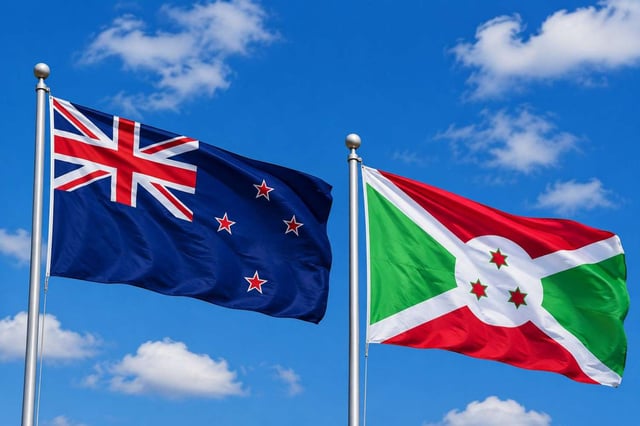 New Zealand Flag With Burundi Flag