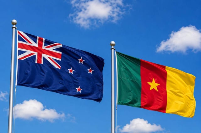New Zealand Flag With Cameroon Flag