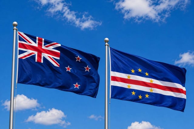 New Zealand Flag With Cape Verde Flag