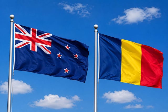 New Zealand Flag With Chad Flag
