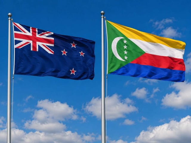 New Zealand Flag With Comoros Flag