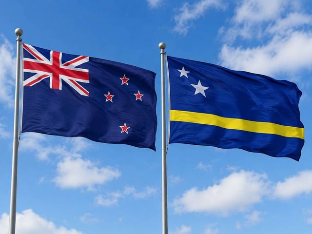 New Zealand Flag With Curacao Flag