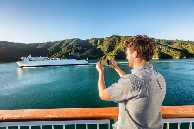 Tourist On Cruise Ship At At Marlborough