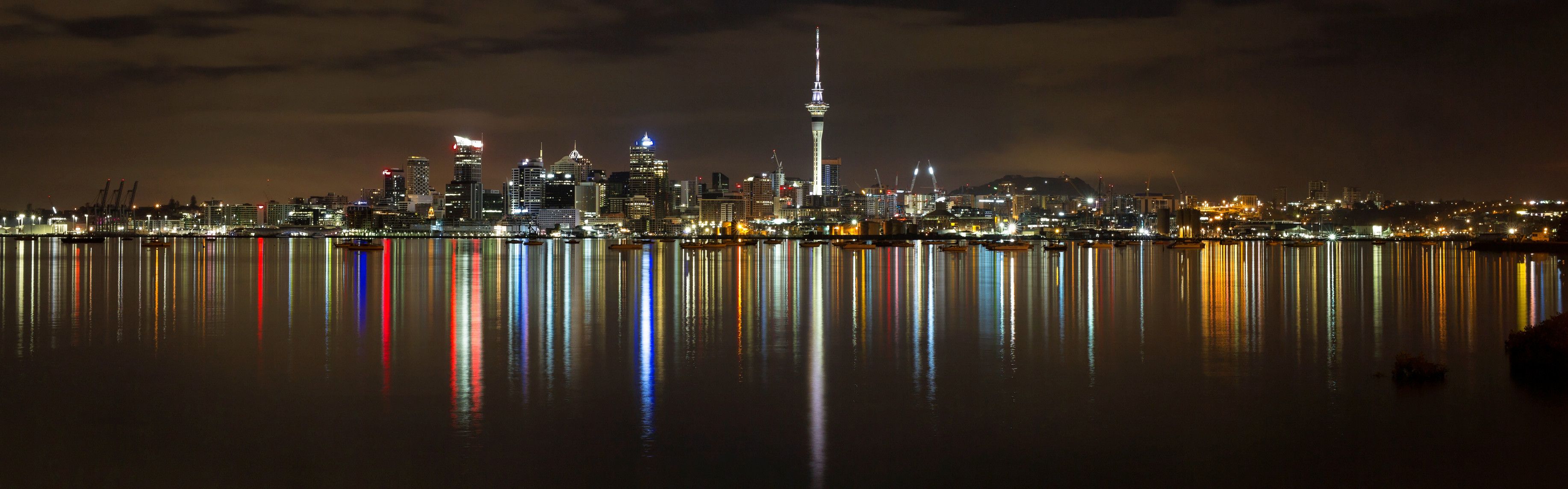 Auckland City Panaroma At Night