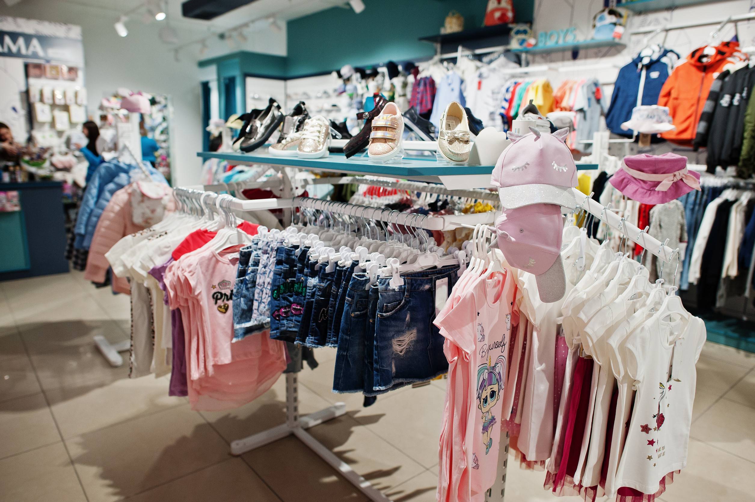 Children  Clothing And Shoes On Display