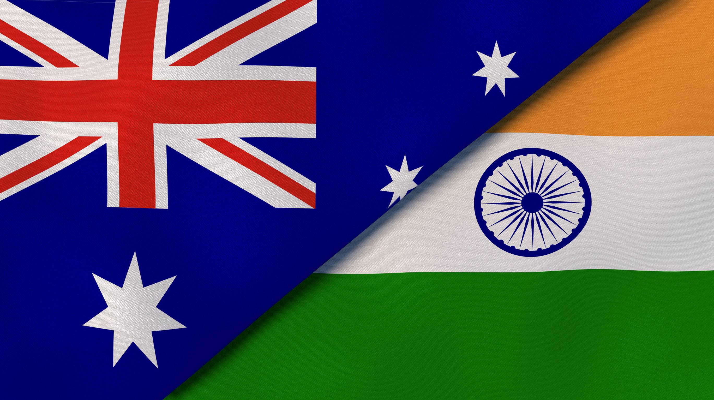 India And Australia Flags Together
