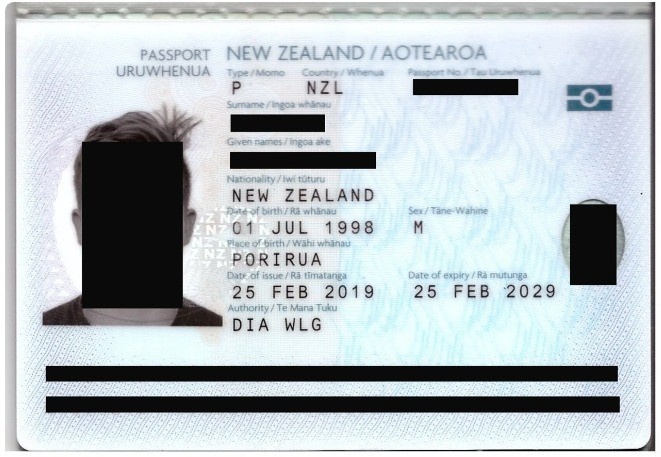 Passport Bio Data Page