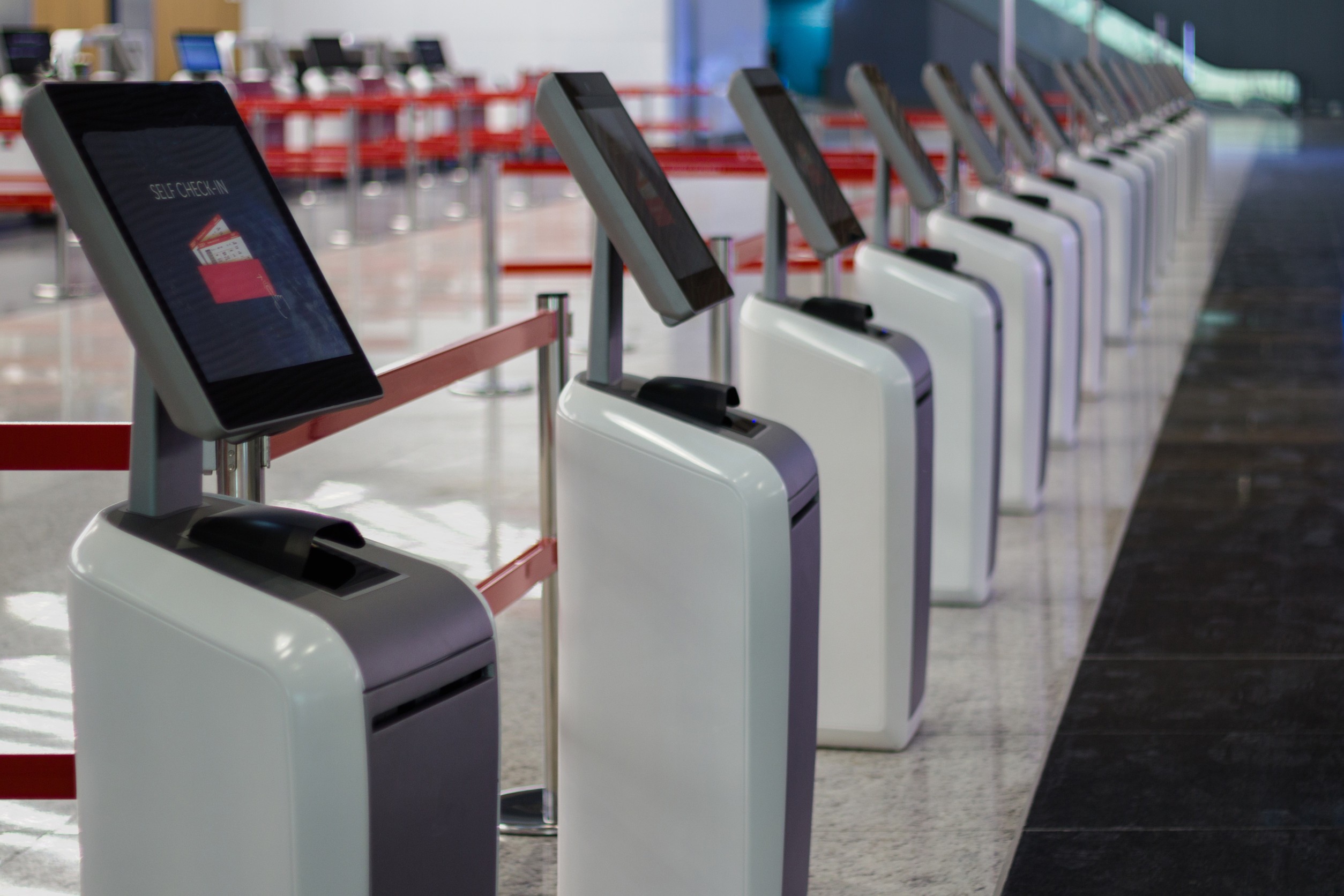 Self Check In Kiosks At Airport Terminal